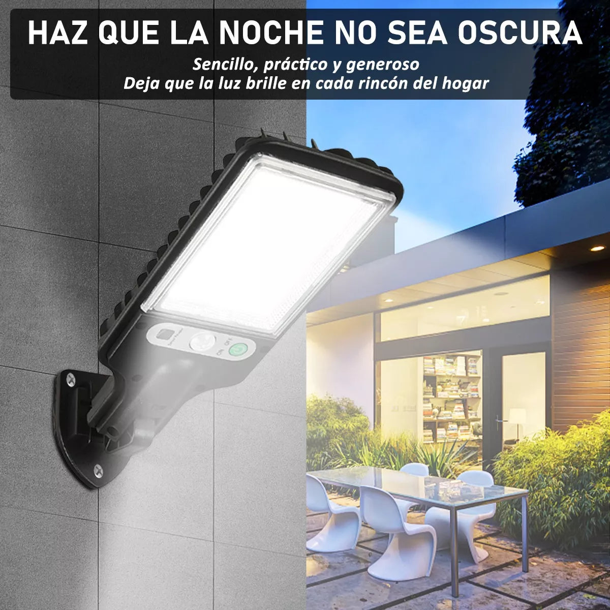 PACK x 4 Luces Solares LED con sensor de movimiento, CONTROL REMOTO!