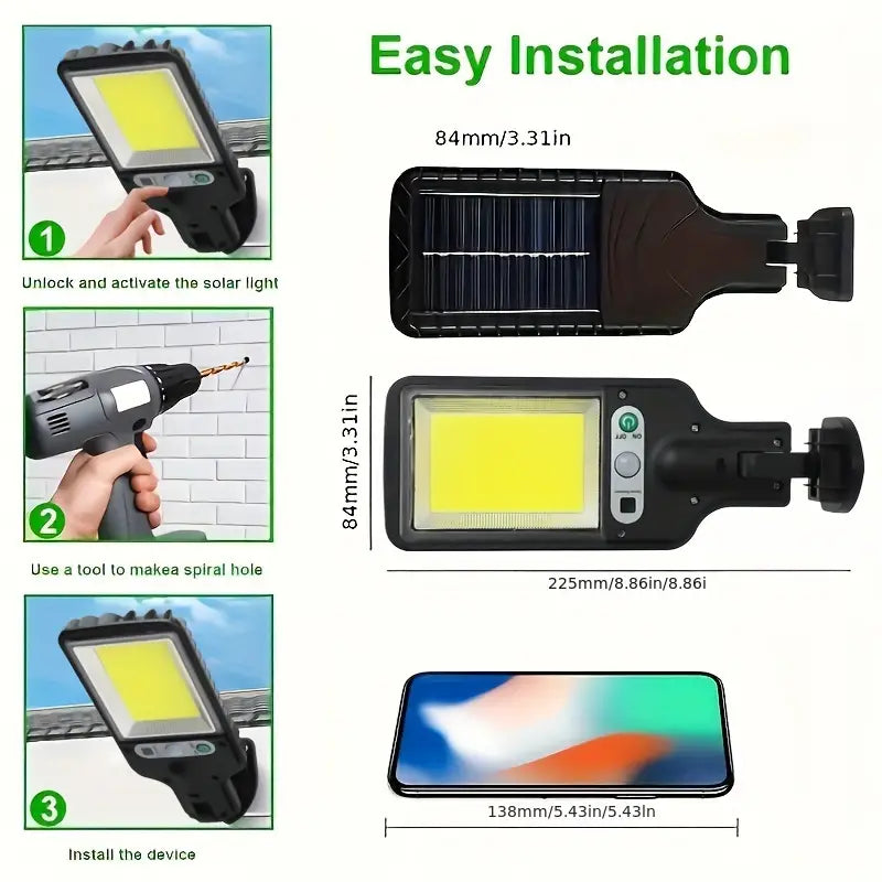 PACK x 4 Luces Solares LED con sensor de movimiento, CONTROL REMOTO!